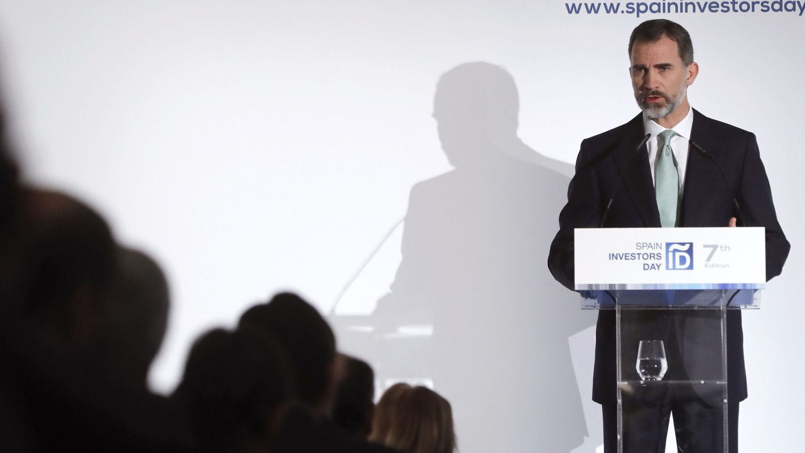 Foto: Felipe VI, durante su intervención en la inauguración de la VII edición del Spain Investors Day. (EFE)