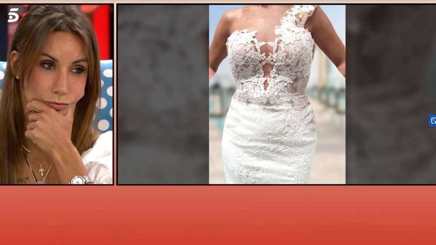 'Sálvame' muestra el vestido de novia de Fani. (Mediaset España)