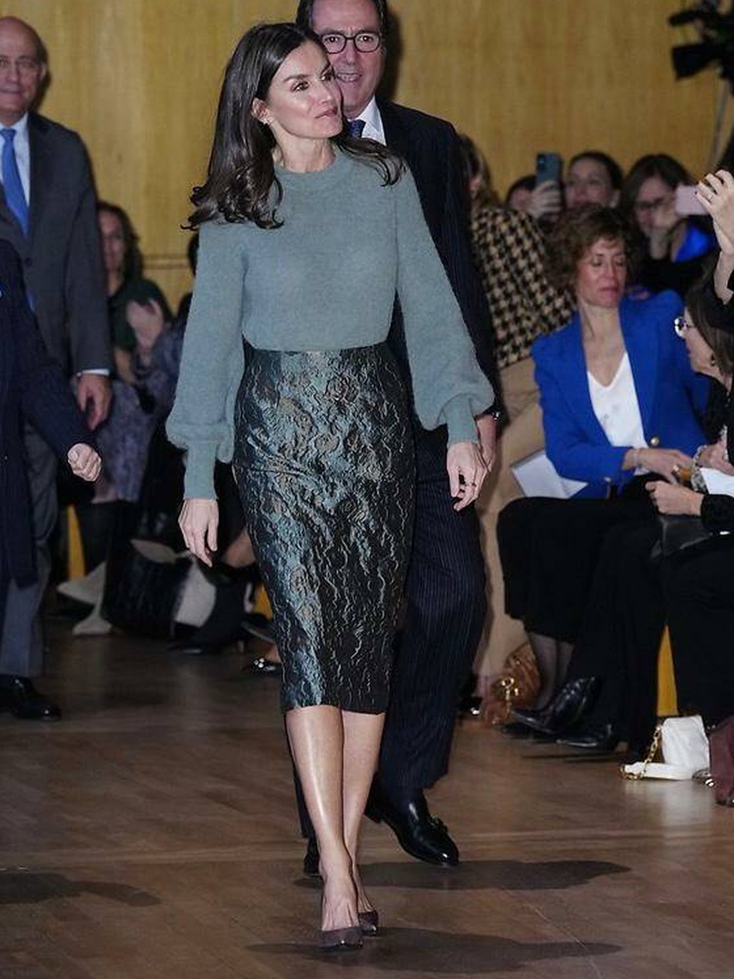 La reina Letizia, con un look de Is Coming. (LP)