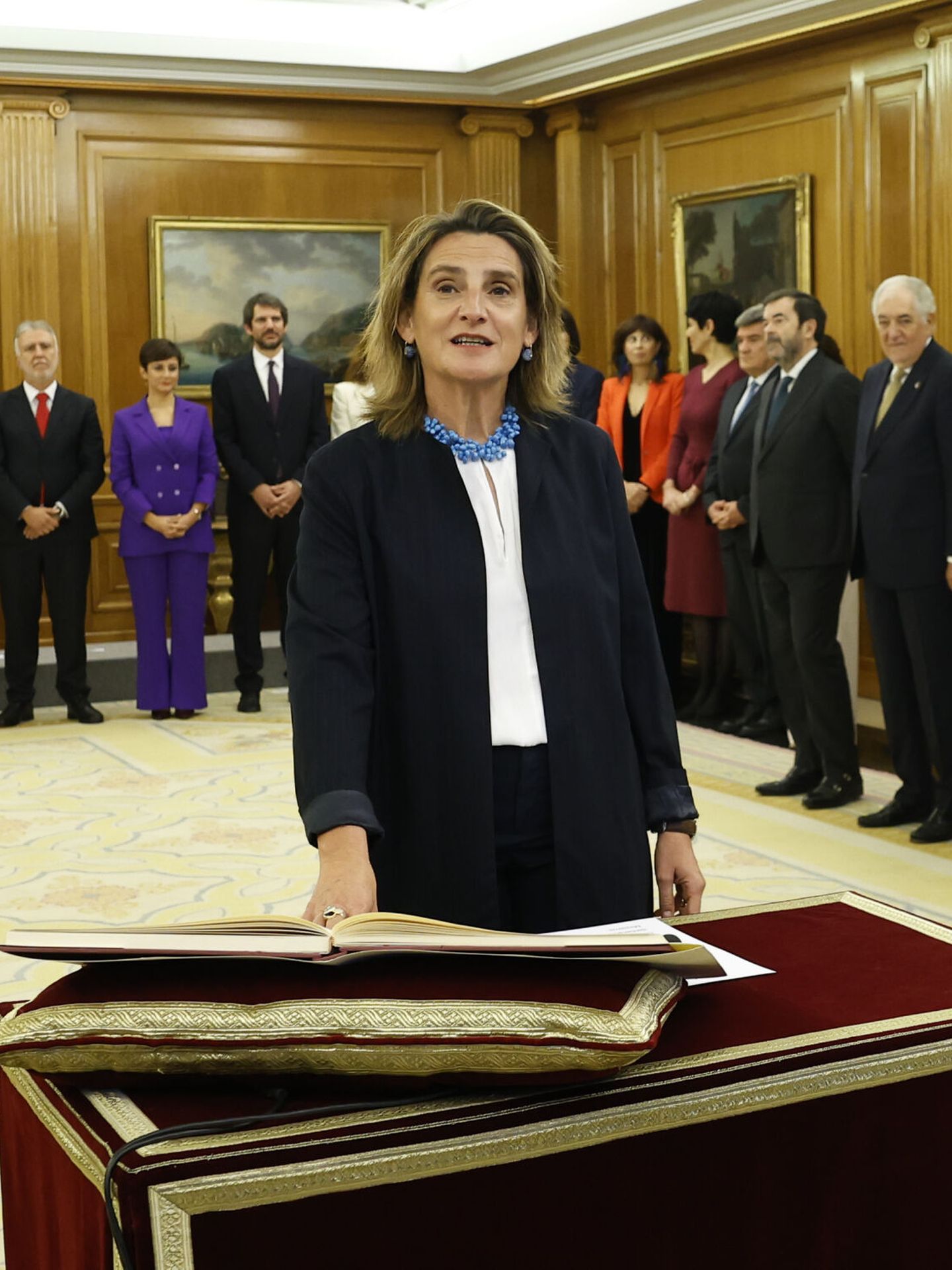 Teresa Ribera promete su cargo ante el rey Felipe. (EFE/Chema Moya)