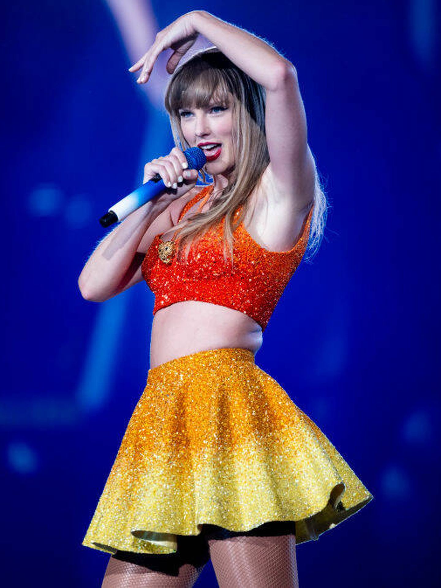 Taylor Swift con un look de lo más español en su concierto en Madrid. (Getty Images)
