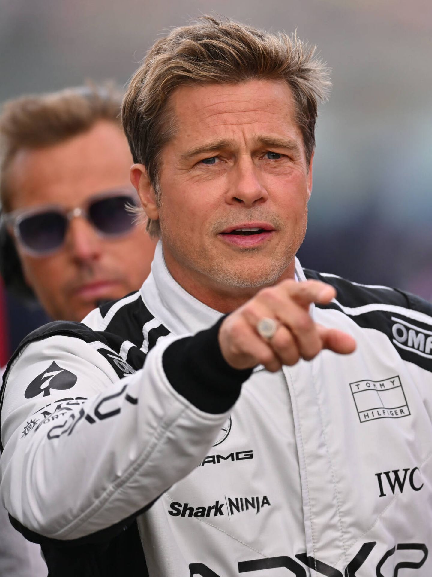 Brad Pitt, en Silverstone. (Getty/Ryan Pierse)