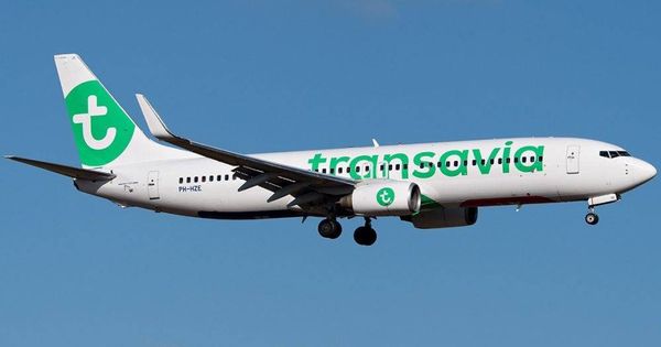 Foto: Avión de la compañía Transavia que ha tenido que aterrizar de emergencia. (EFE) 