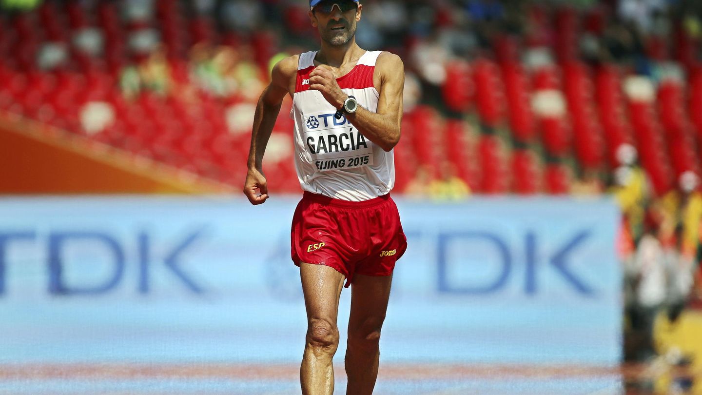 Jesús Ángel García Bragado, en la prueba de 50 km marcha del Mundial de Atletismo de 2015. (EFE)