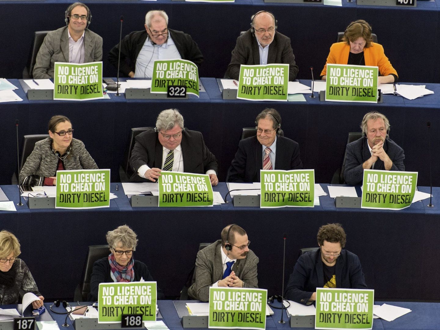 Bancada de Los Verdes en el Parlamento Europeo de Estrasburgo. (Reuters)