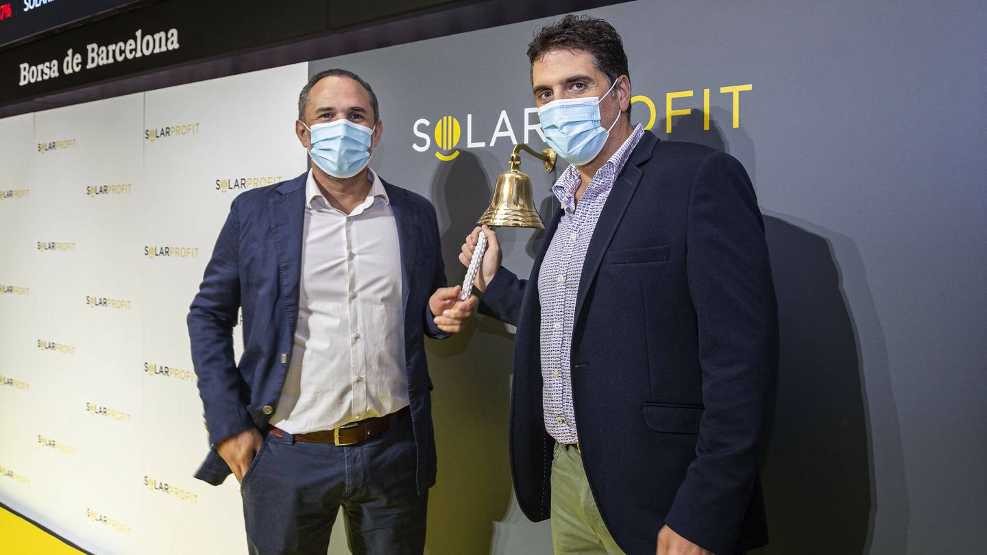 Roger Fernández y Oscar Gómez, cofundadores de Solarprofit en su debut bursátil. 