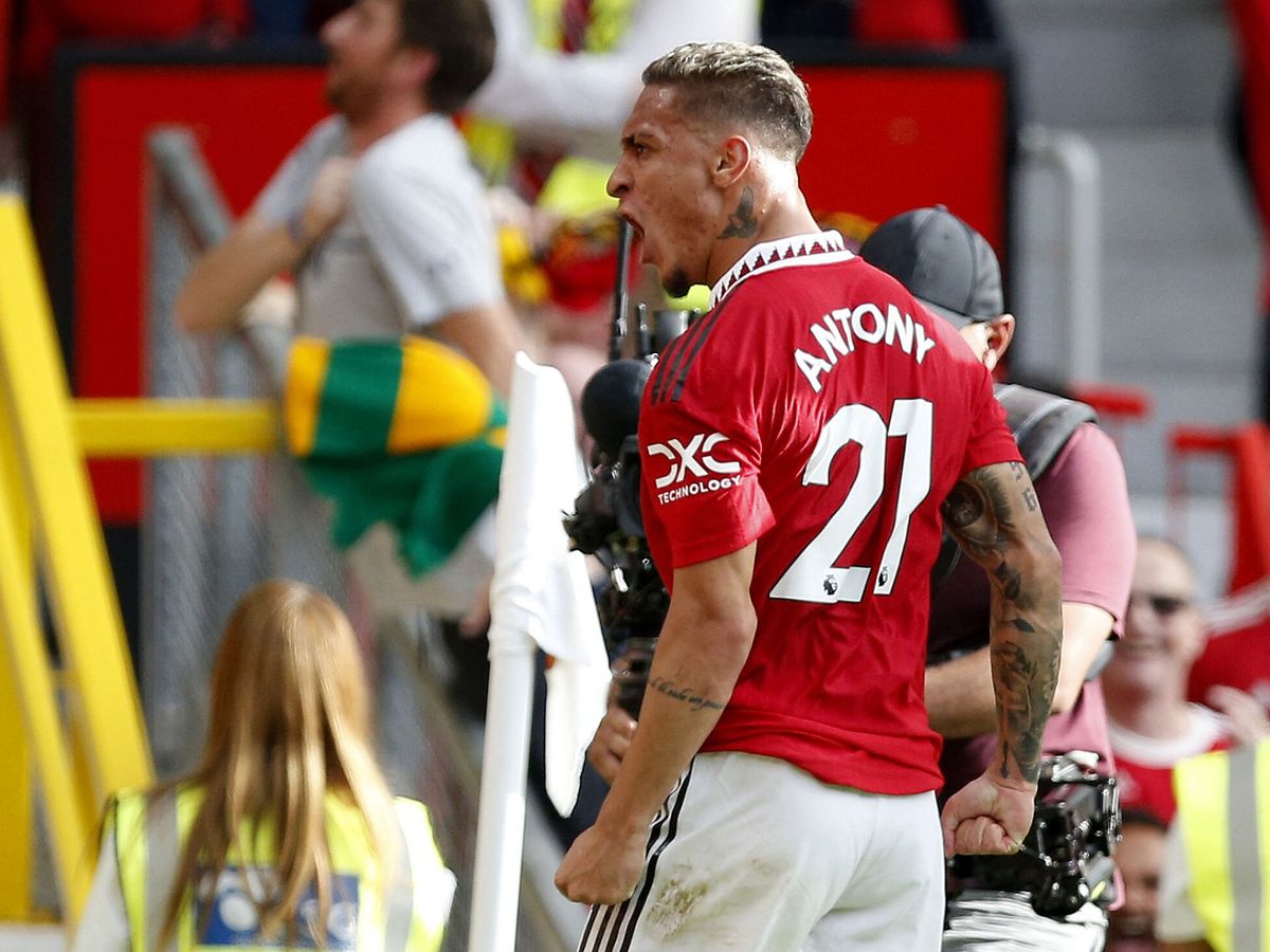 Foto: Antony celebra su gol al Arsenal. (Reuters/Craig Brough)