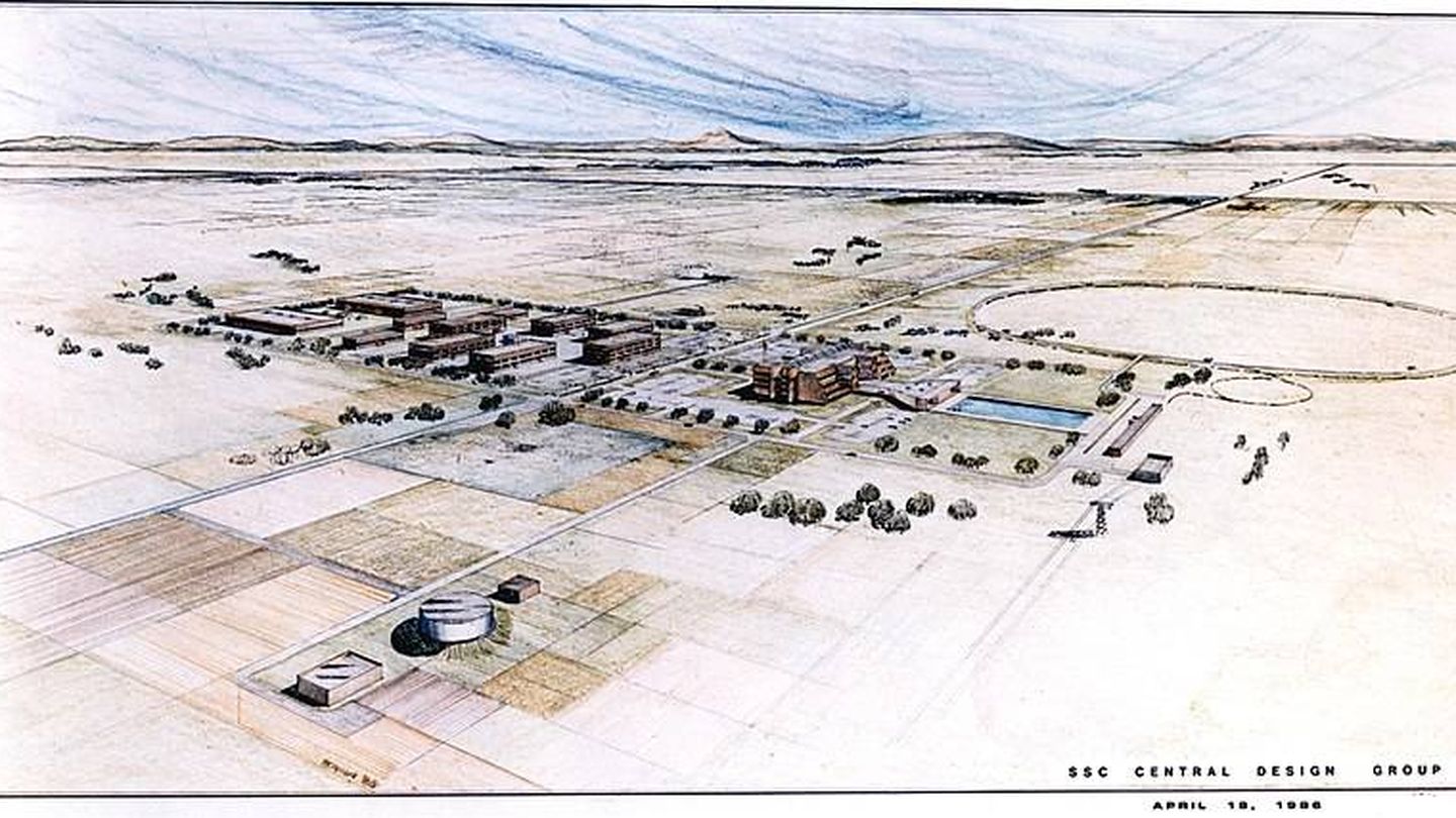 Una de las primeras ilustraciones del complejo del SSC. (US Department of Energy)