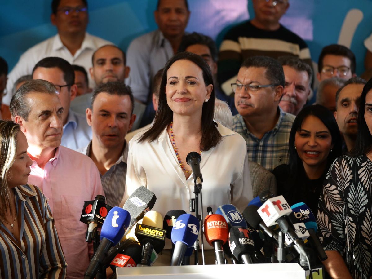 Foto: Corina Yoris se presentará a las presidenciales venezolanas (EFE/ Rayner Peña R.)