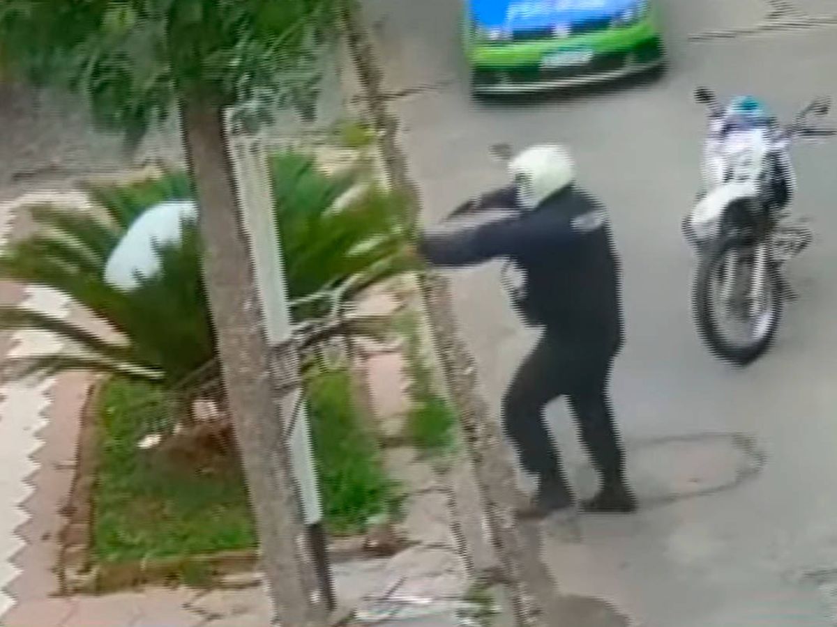 Foto: La policía no necesitó buscar mucho para encontrar al ladrón (YouTube)
