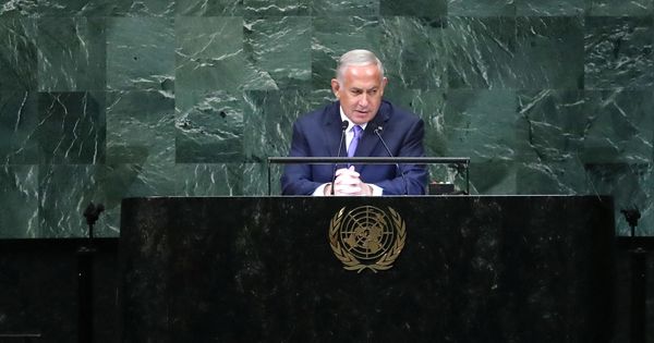 Foto: El primer ministro israelí Benjamín Netanyahu durante su intervención en la 73ª Asamblea General de la ONU, hoy, 27 de septiembre de 2018. (Reuters)