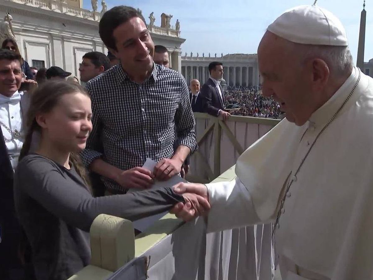 Foto: Greta Thunberg y el Papa Francisco