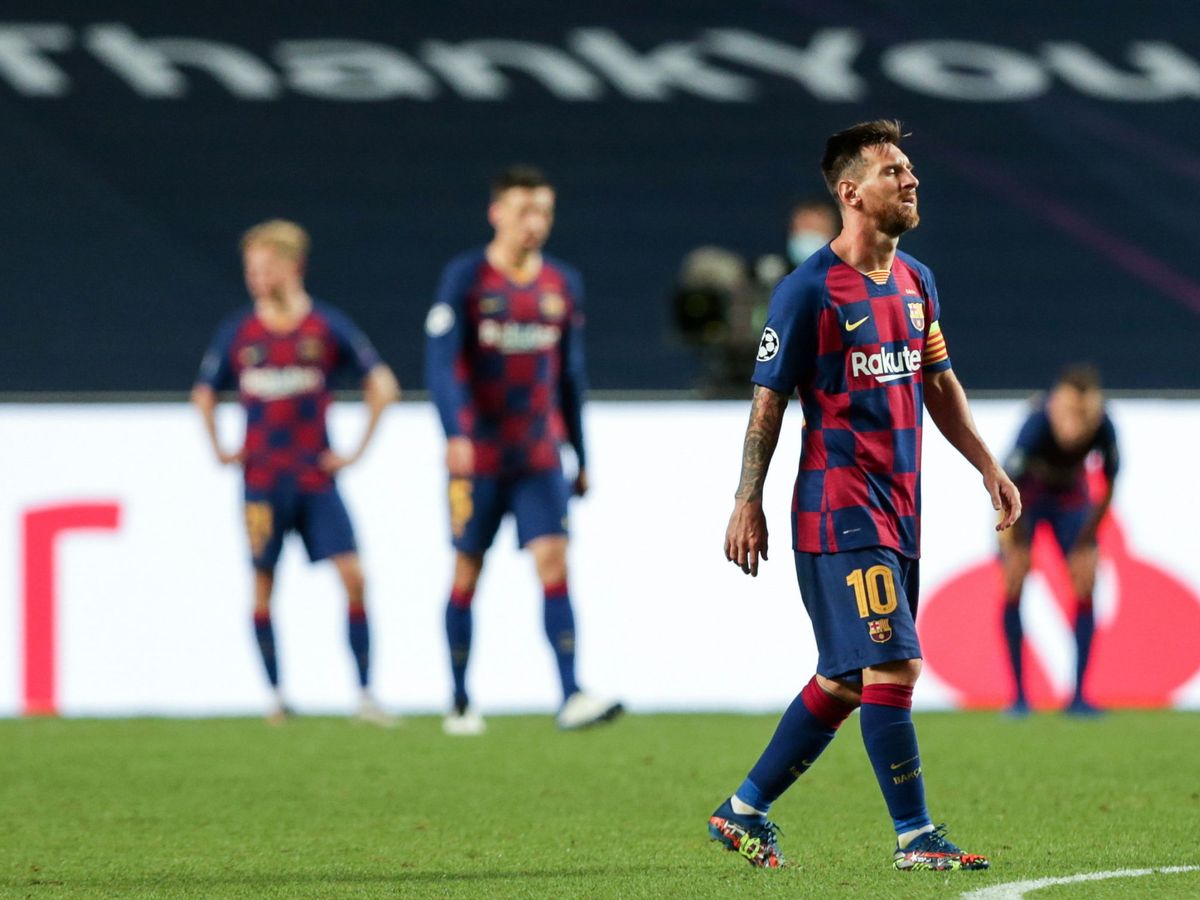 Foto: Leo Messi, a la conclusión del Bayern-Barcelona. (Efe)