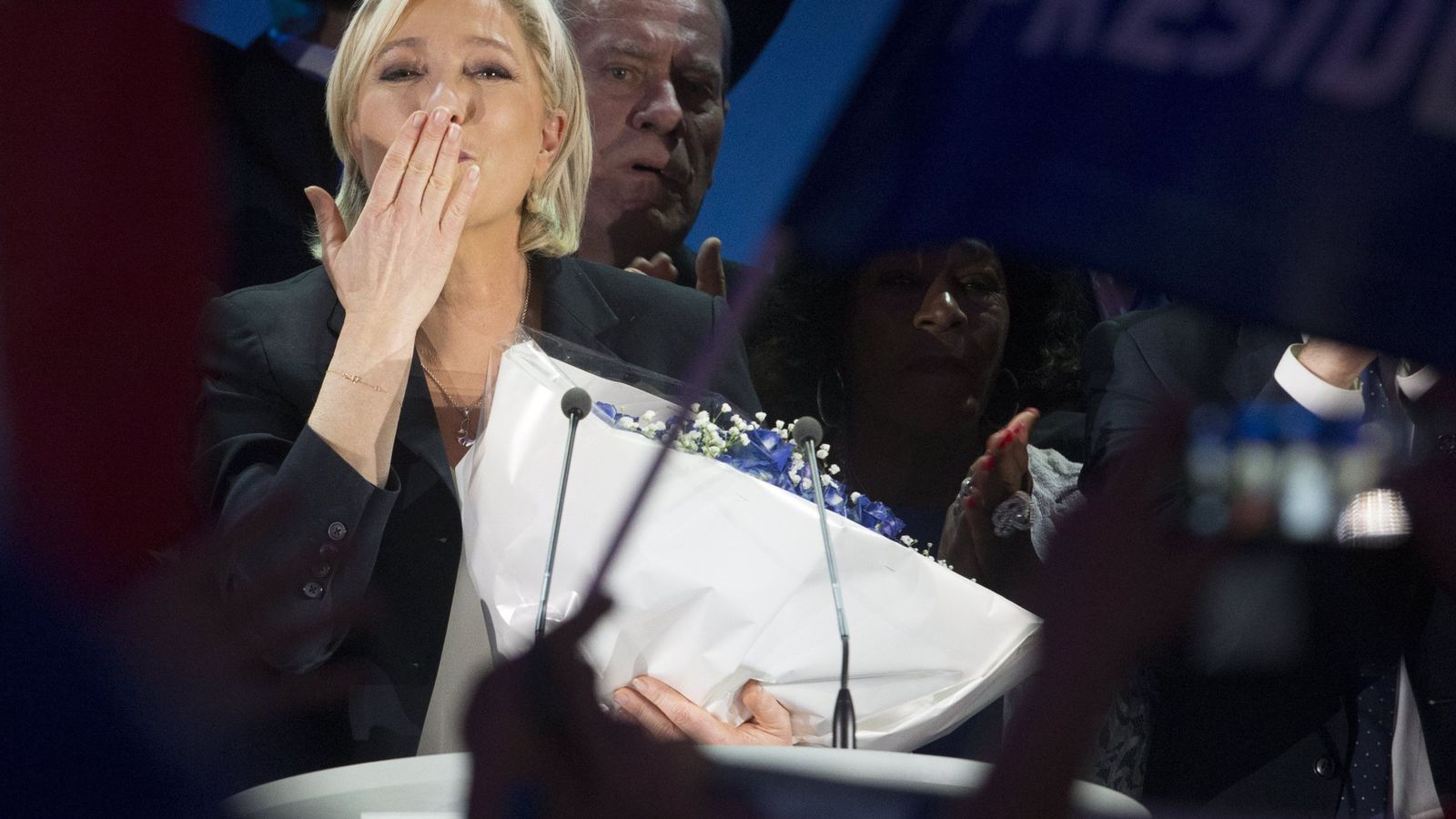 Foto: La líder del Frente Nacional, Marine Le Pen, celebra los resultados obtenidos. (Reuters)