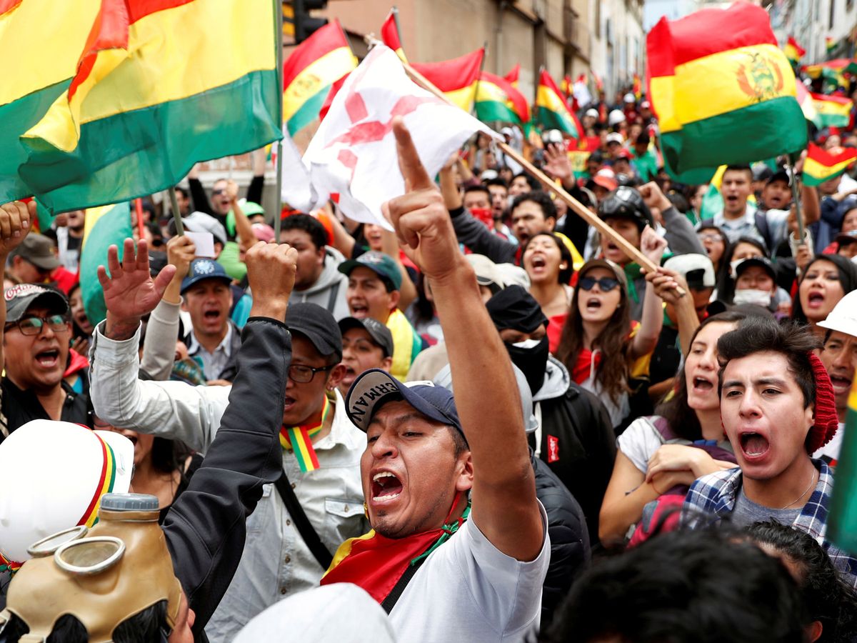 Foto: Manifestantes contra Evo Morales en La Paz. (Reuters)