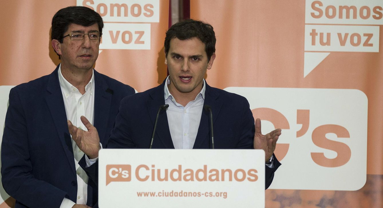 Albert Rivera y el candidato de Ciudadanos para Andalucía, Juan Marín. (Efe)