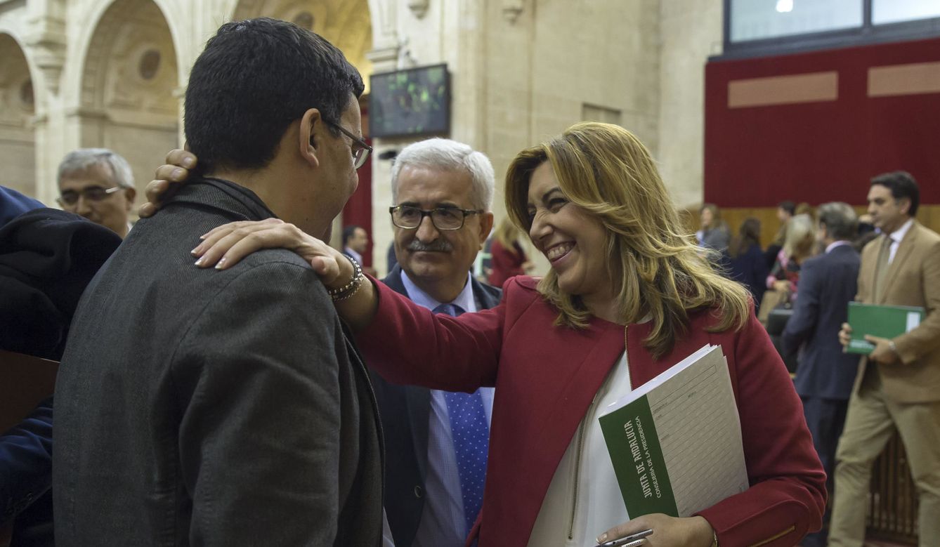 Susana Díaz y Mario Jiménez en el Parlamento Andaluz. (EFE)