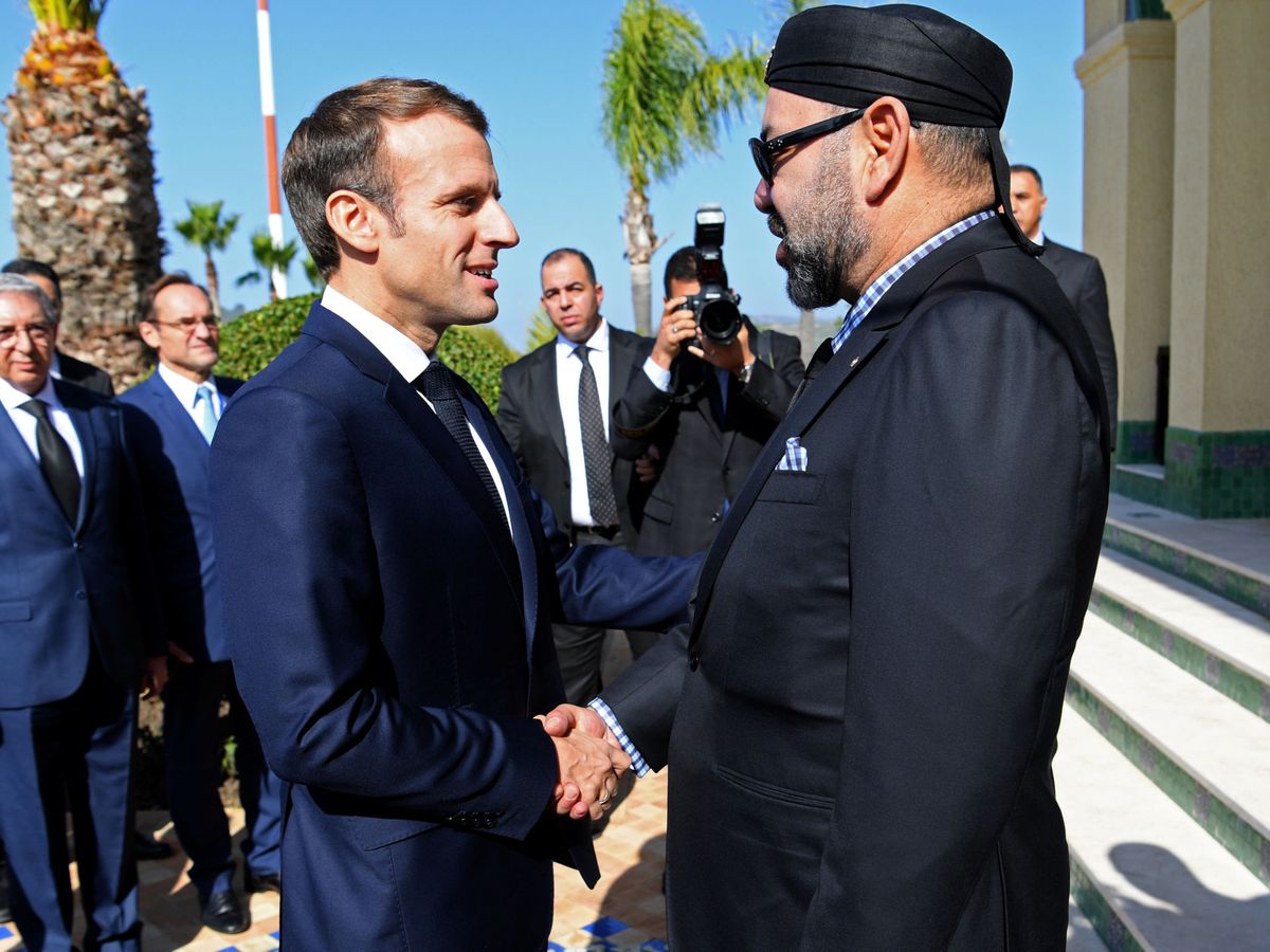 Foto: El presidente francés, Emmanuel Macron, junto al rey marroquí, Mohamed VI.