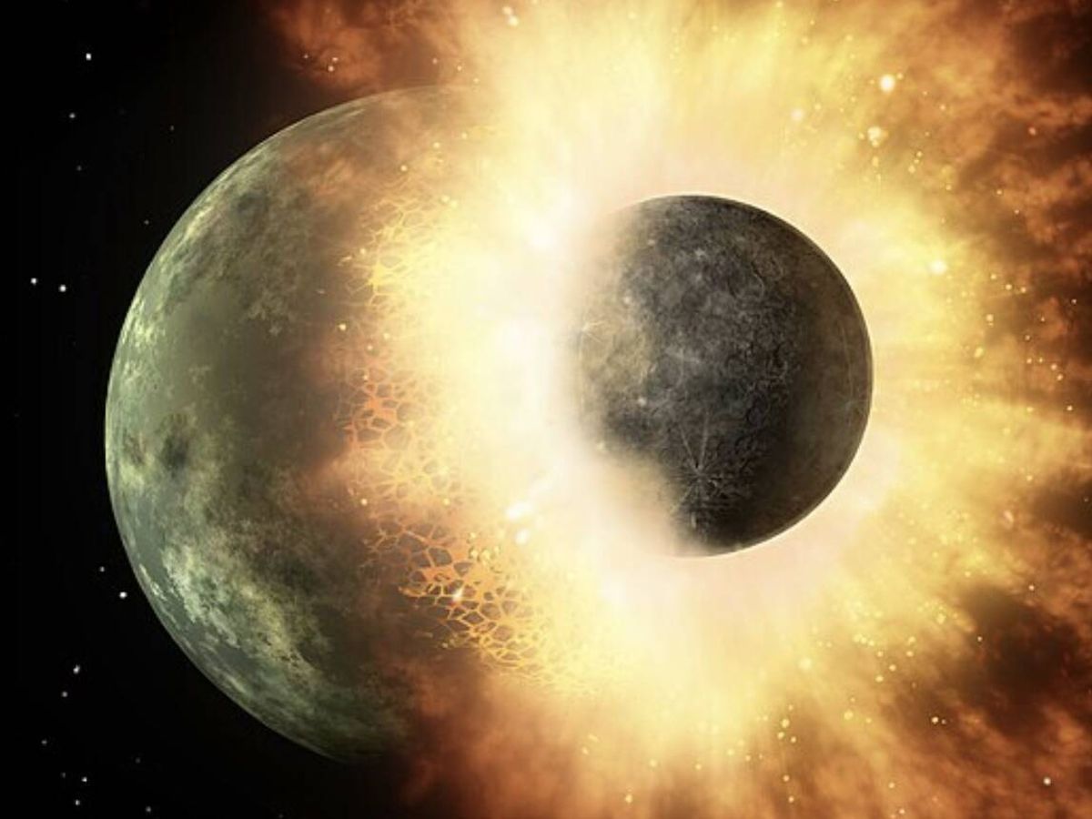 Foto: Hasta ahora, se daba por hecho que el impacto con Theia dio origen a la Luna (X/@UnversoRecondito)
