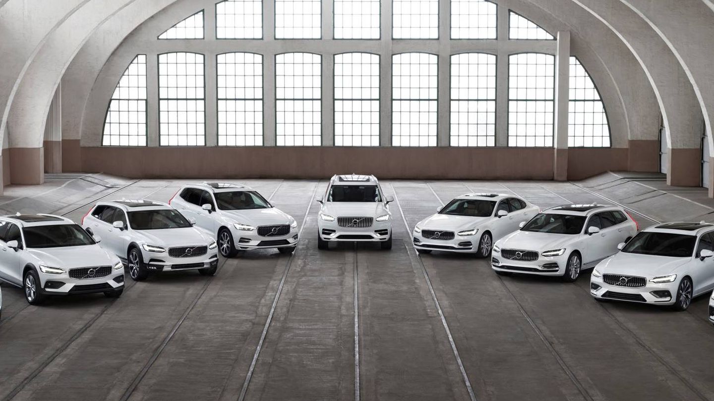 Esta es la gama completa de Volvo Cars, que incluye siete versiones híbridas enchufables. 