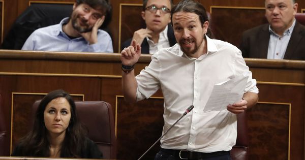 Foto: Pablo Iglesias, durante su intervención en la sesión de control al Ejecutivo del pasado miércoles. (EFE)