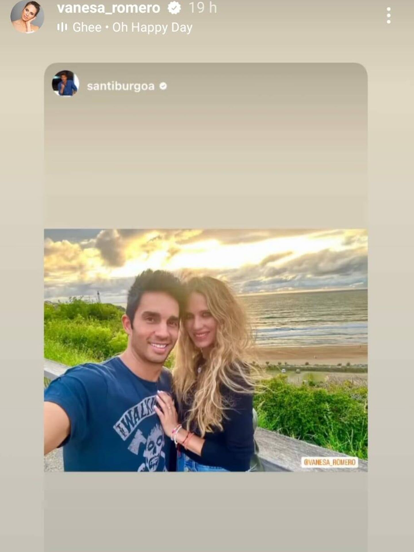 Vanesa Romero y Santi Burgoa presumen de amor en sus redes. (Instagram/vanesa_romero)