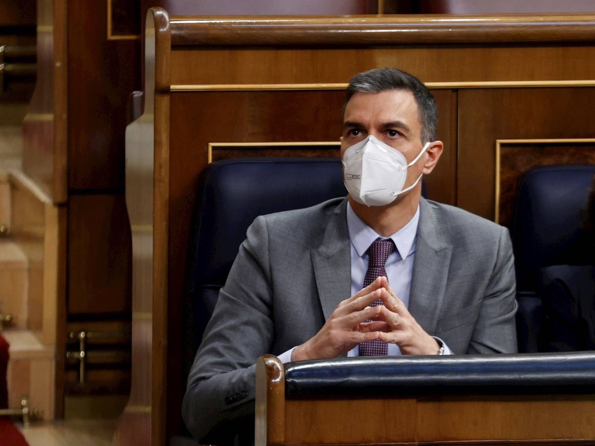 Foto: El presidente del Gobierno, Pedro Sánchez, este miércoles en el Congreso. (EFE)