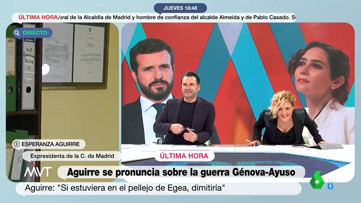 Esperanza Aguirre desaparece de plano y da por finalizada la entrevista. (Atresmedia)