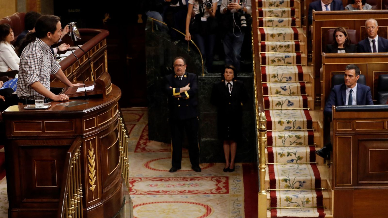 Foto: Pablo Iglesias, en el fallido debate de investidura de Pedro Sánchez. (EFE)