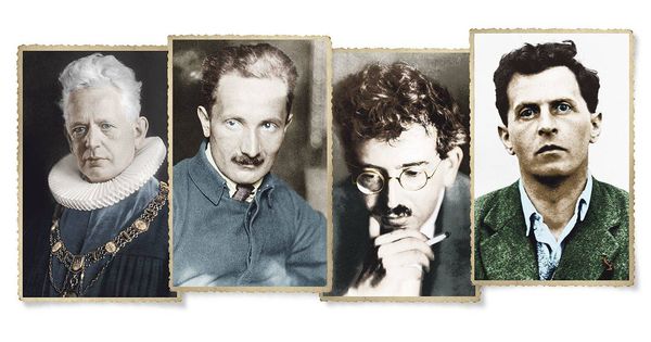 Foto: Ernst Cassirer, Martin Heidegger, Walter Benjamin y Ludwig Wittgenstein