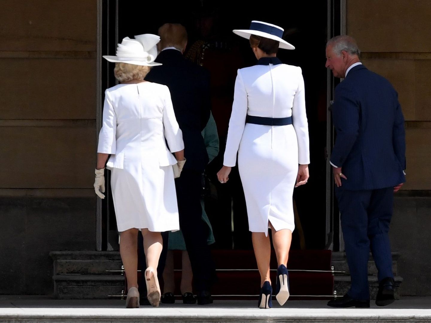 Melania Trump y la duquesa de Cornualles. (Reuters)