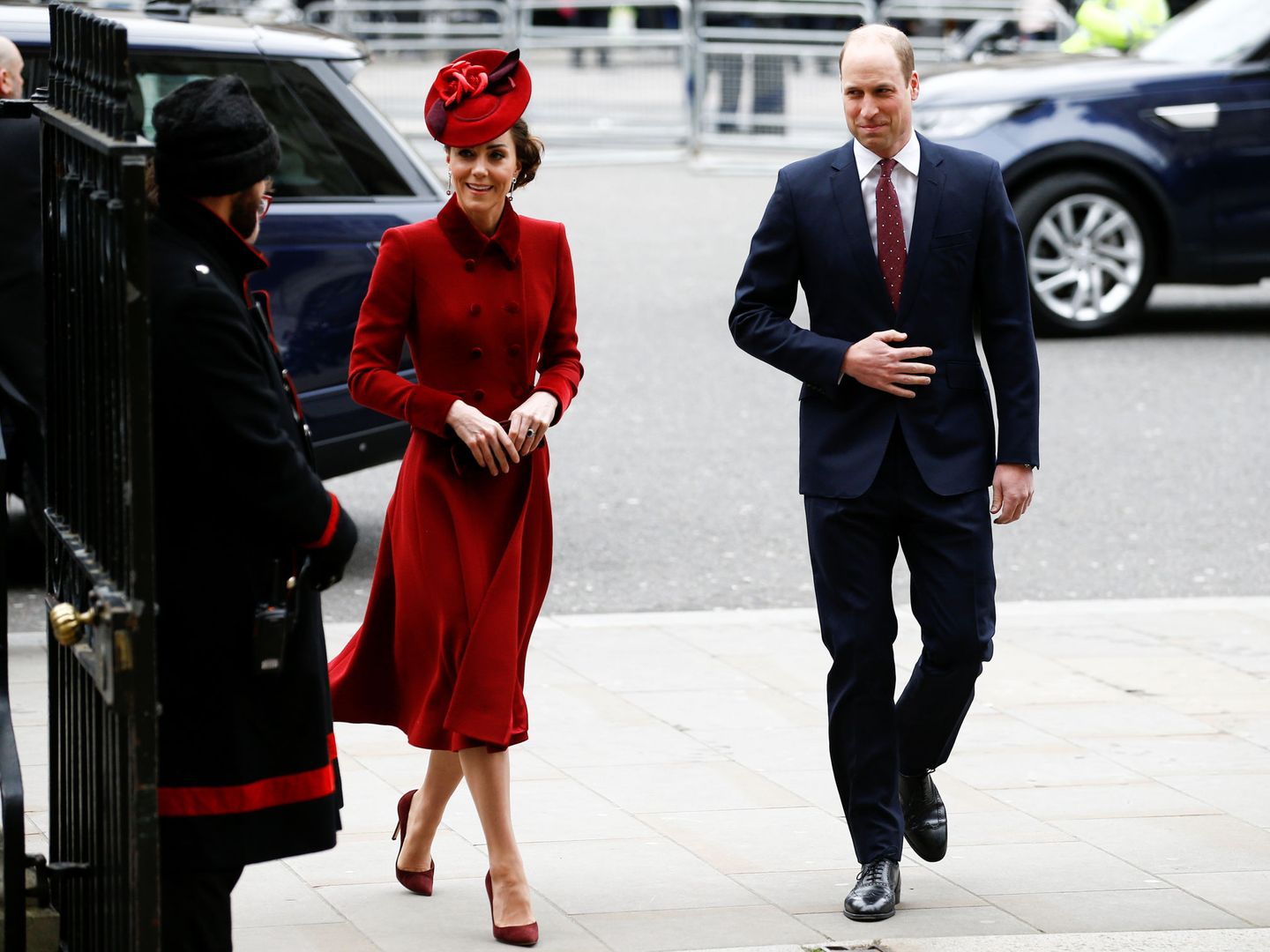 Los duques de Cambridge, a su llegada a la abadía de Westminster. (Reuters)