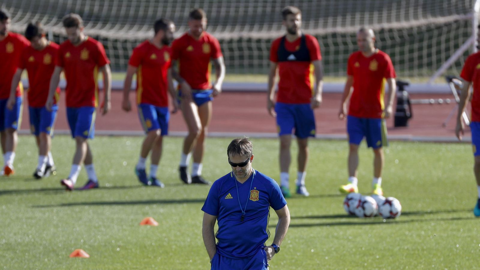 Foto: Julen Lopetegui, durante un entrenamiento de la Selección española. (EFE)