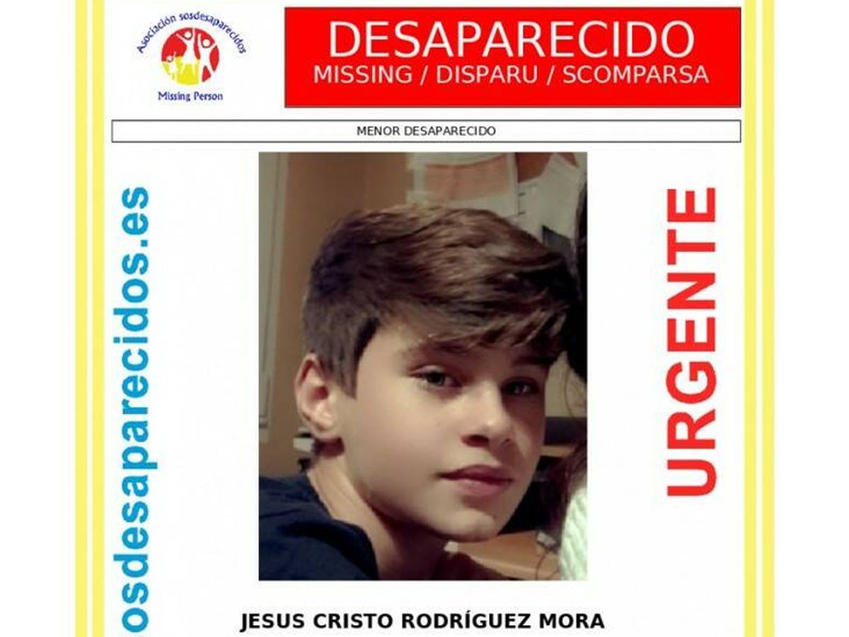 Foto: Jesús, el menor de 13 desaparecido hace un mes en Úbeda. Foto: SOS Desaparecidos