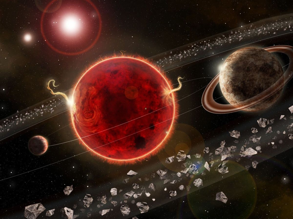 Foto: representación artística del sistema planetario Próxima Centauri, con el exoplaneta recién descubierto, ''Próxima c (d). Foto: EFE