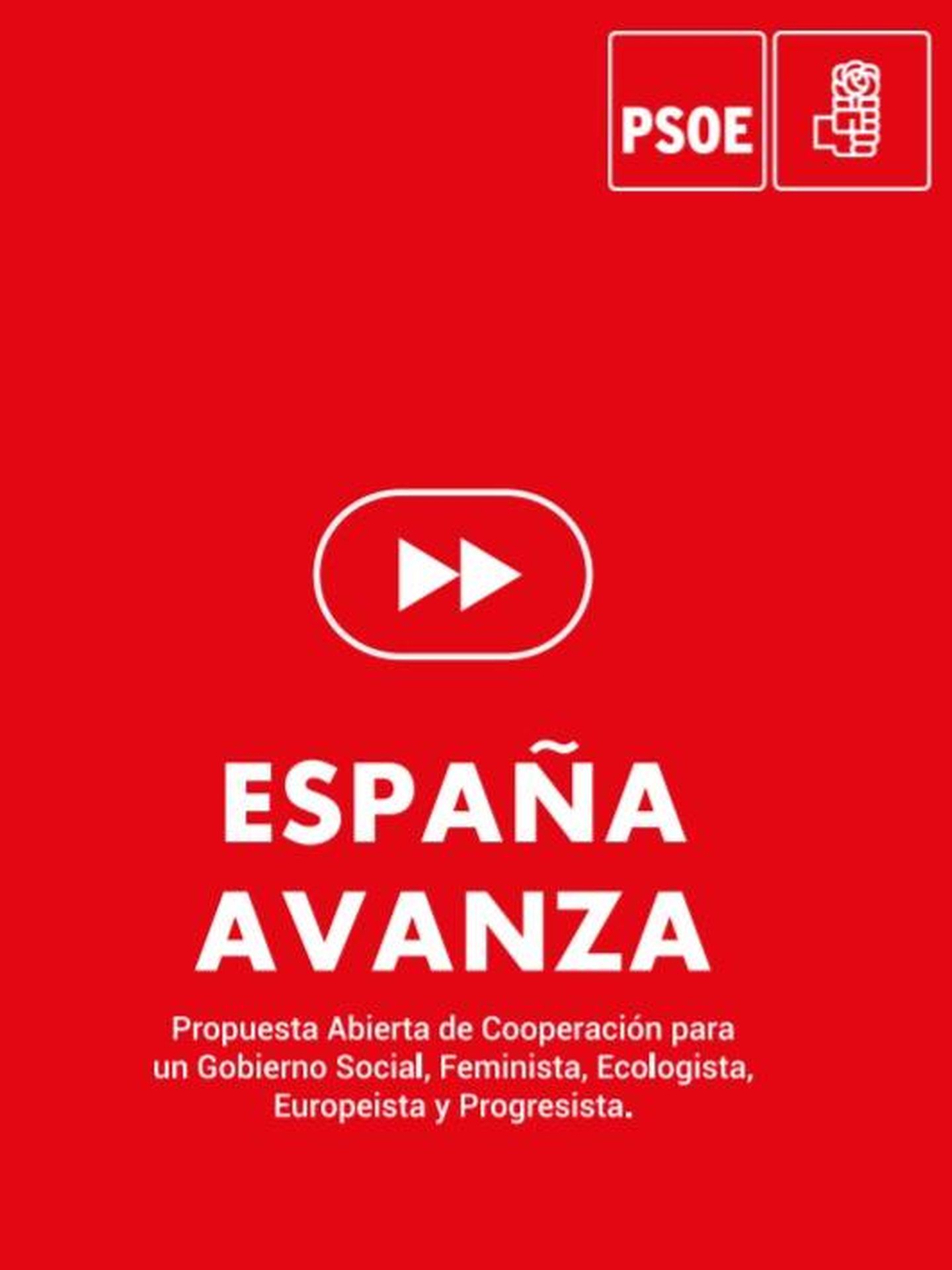 Consulte aquí en PDF la propuesta programática de Gobierno de cooperación del PSOE a Unidas Podemos. 