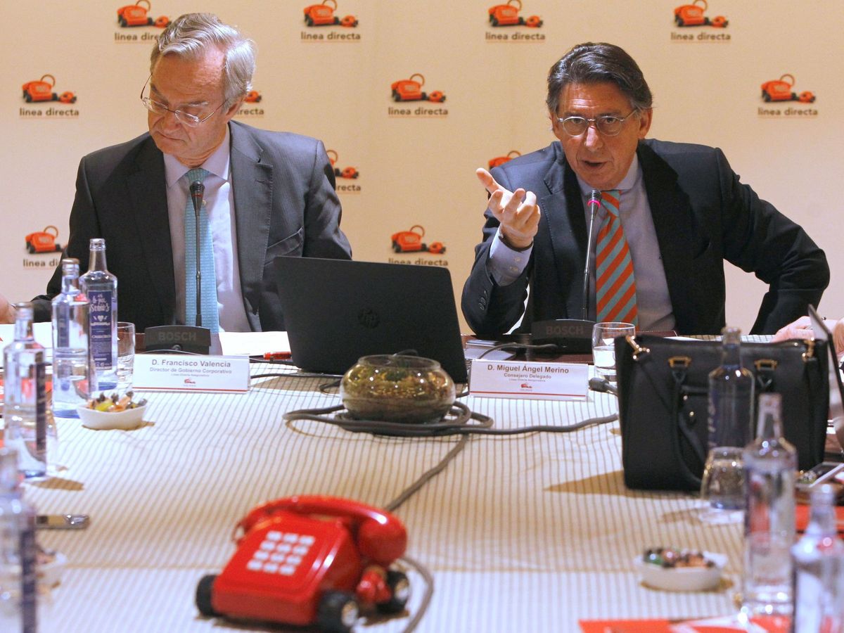 Foto: El consejero delegado de Línea Directa, Miguel Ángel Merino (d), y el director del gobierno corporativo de la empresa aseguradora, Francisco Valencia.