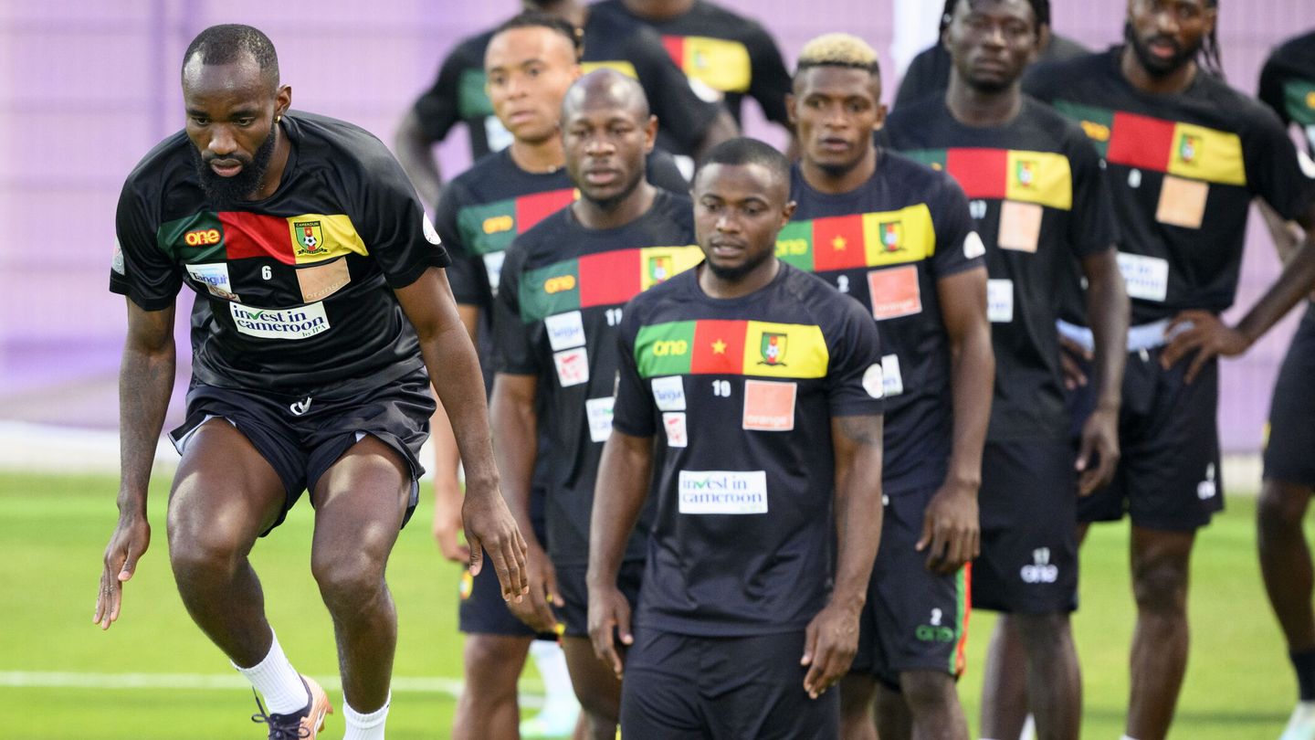Camerún durante un entrenamiento previo al Mundial de Qatar 2022.