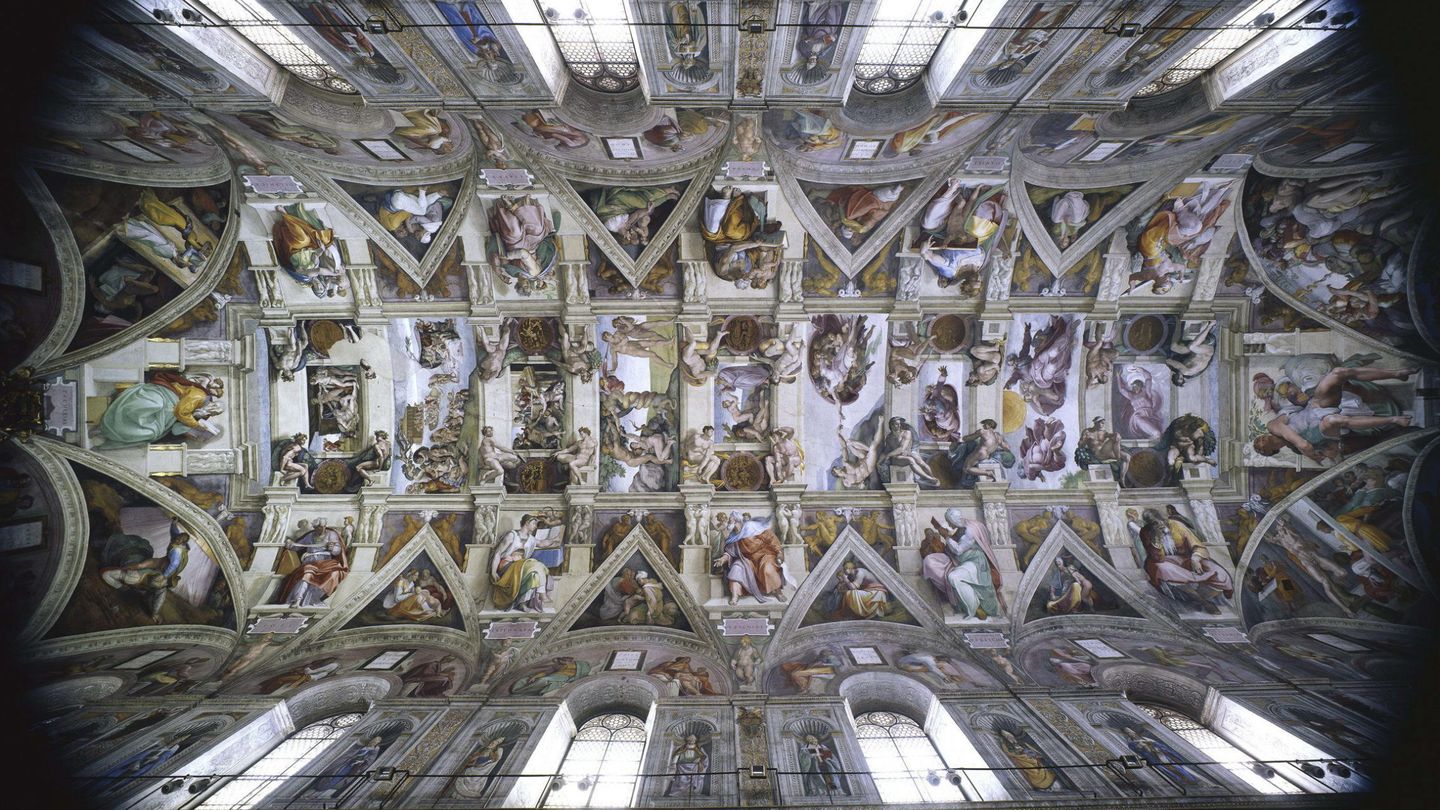 Fotografía facilitada por el Musei Vaticani que muestra la bóveda de la Capilla Sixtina (EFE)