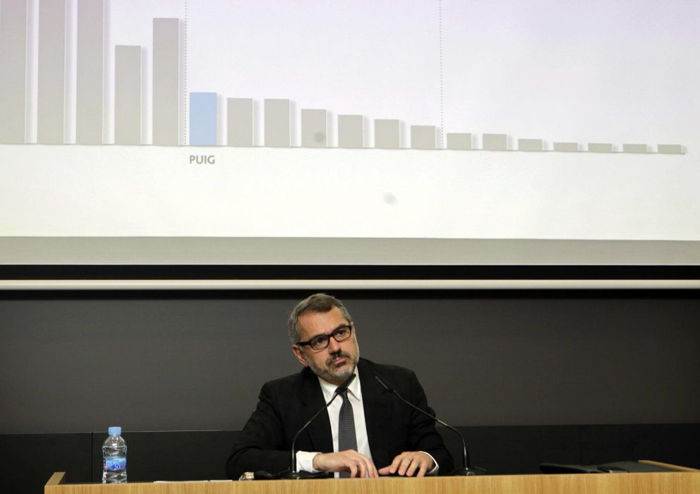 Foto: El presidente del grupo Puig, Marc Puig, durante la rueda de prensa (Efe)