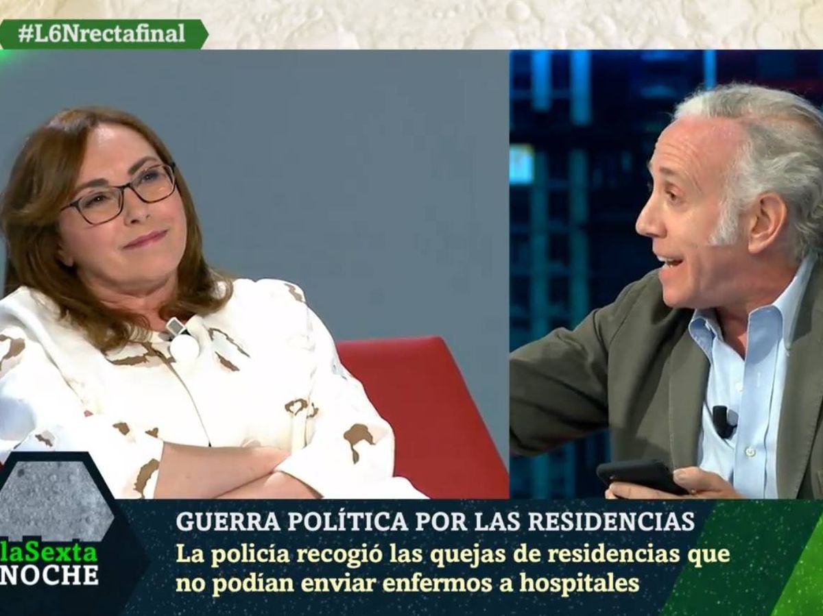 Foto: Angélica Rubio y Eduardo Inda, en 'La Sexta noche'. (Atresmedia).