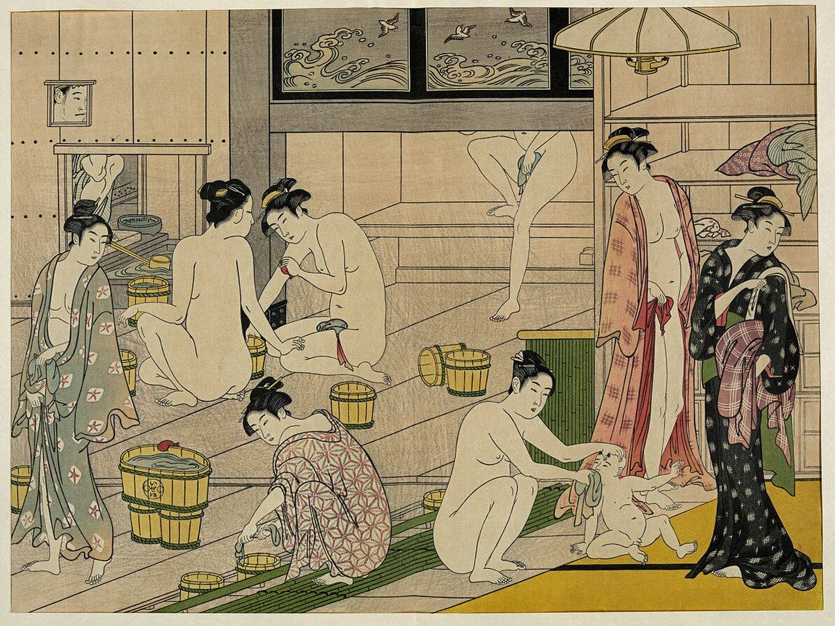 Foto: 'Casa de baños de mujeres', pintura de Torii Kiyonaga.