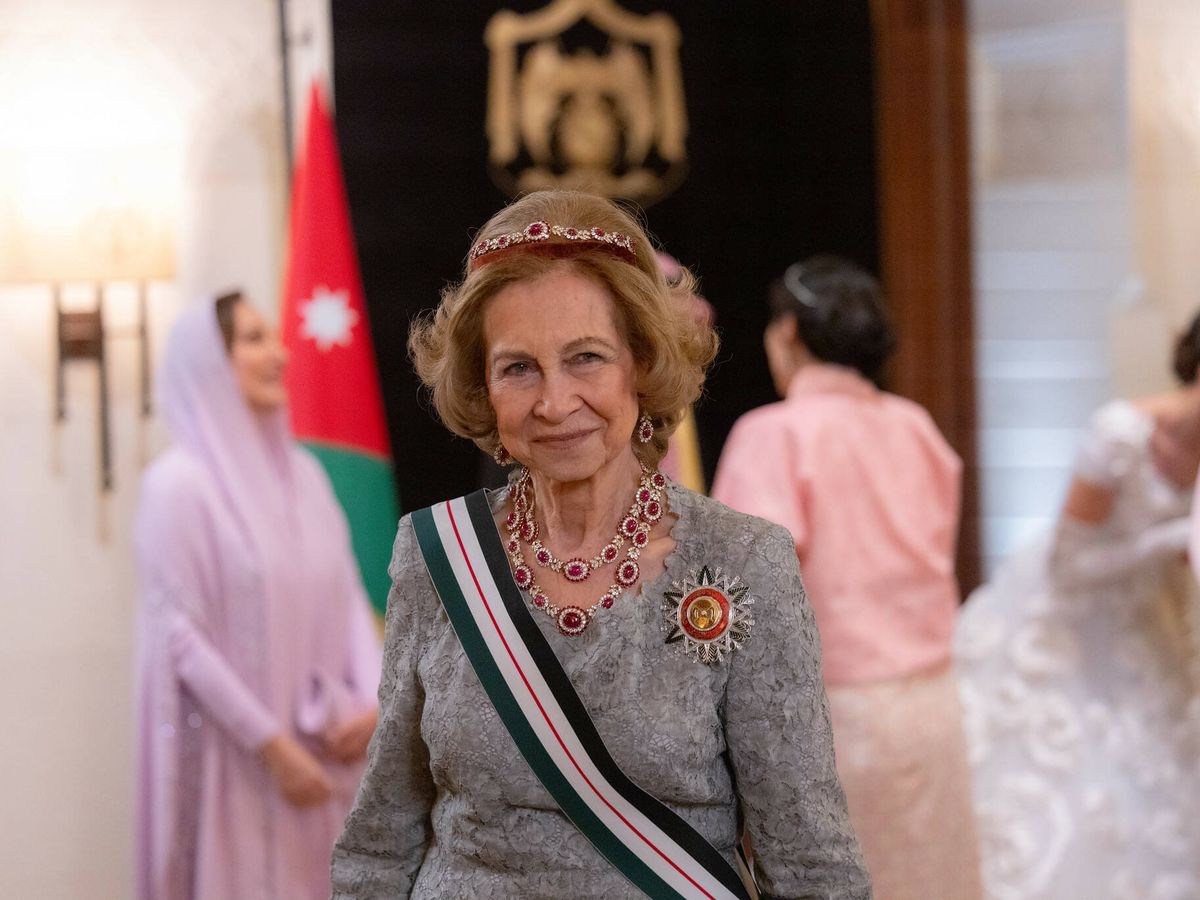 Foto: La reina Sofía en la boda de Hussein de Jordania. (RHC)
