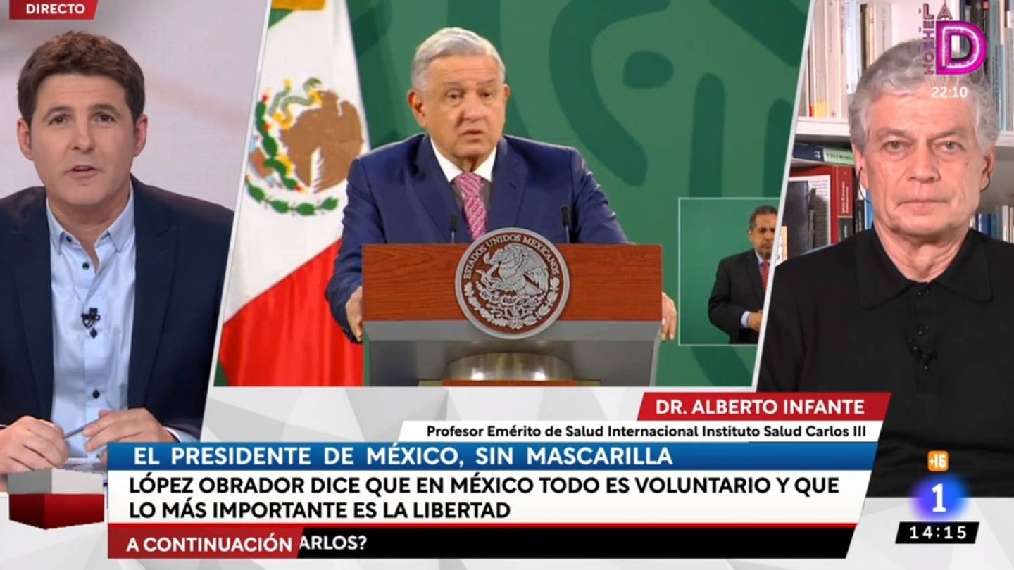 Jesús Cintora reaccionando a las declaraciones de Obrador. (RTVE).