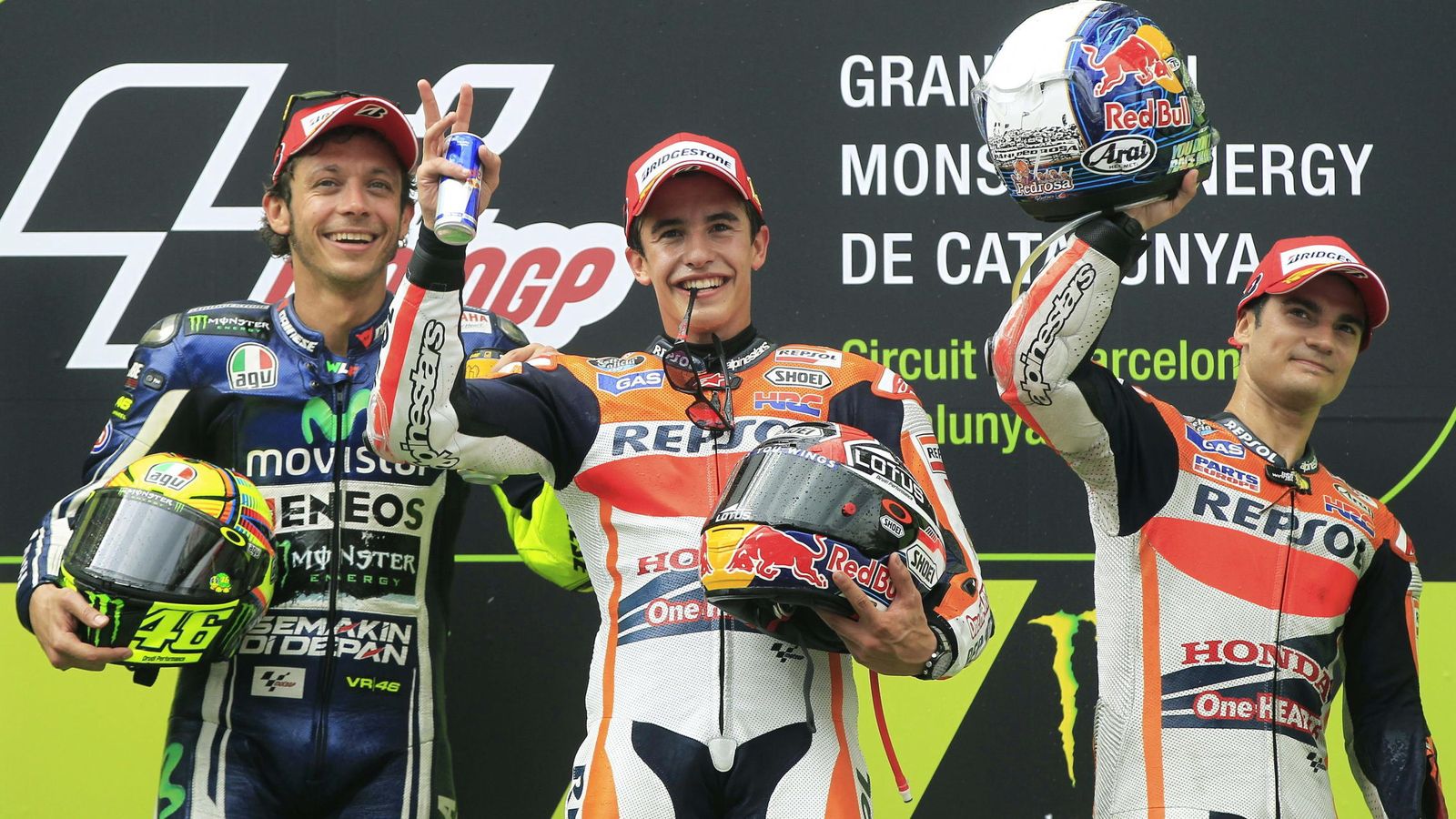 Foto: Podio de MotoGP en el GP de Cataluña de 2014 (Reuters). 