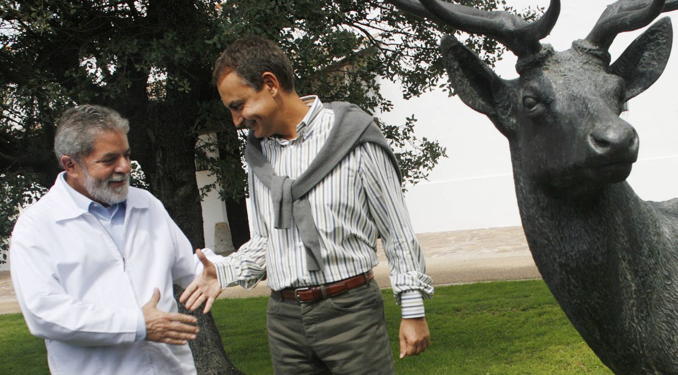Lula da Silva y Zapatero en Quintos de Mora. (Reuters)