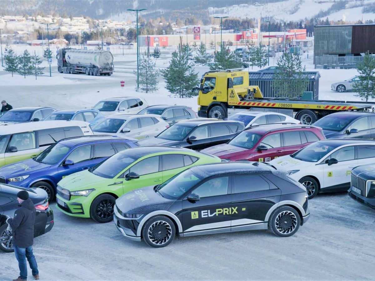 Foto: El club automovilista noruego reunió esta vez 28 coches eléctricos. (NAF)
