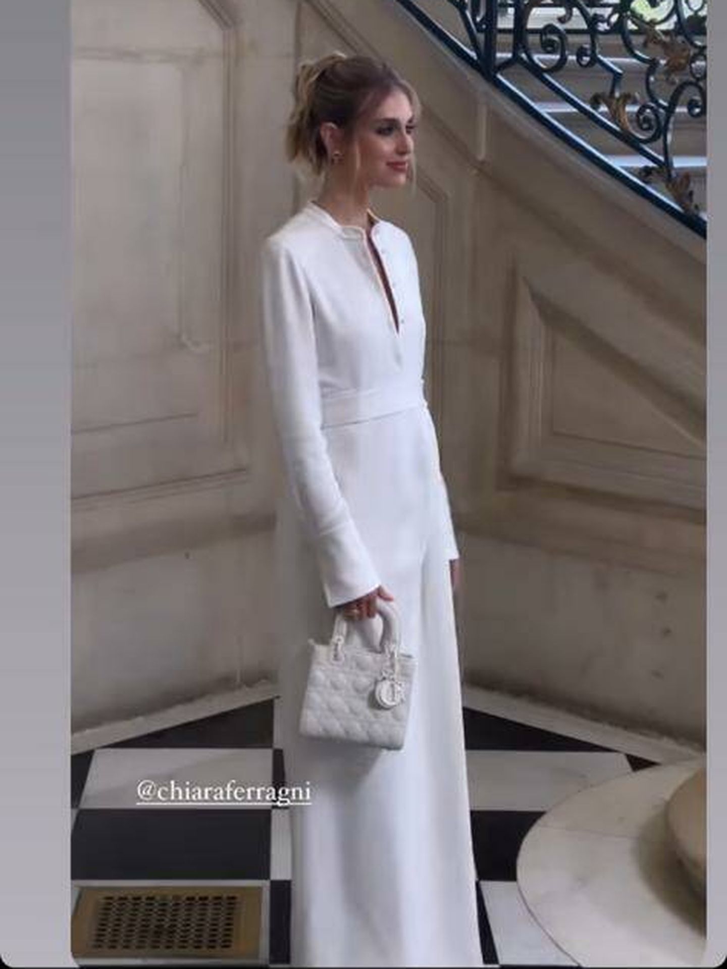 Chiara Ferragni, en el desfile de Dior. (Instagram)