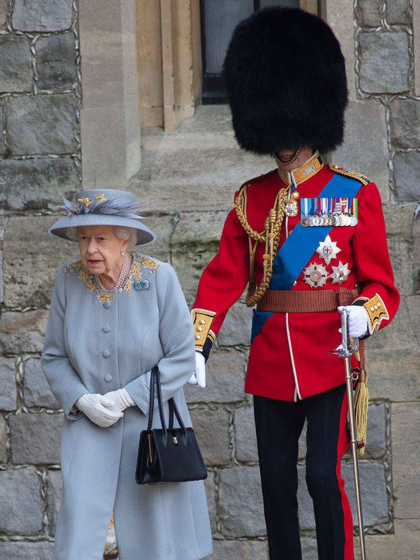 Isabel II y el duque de Kent en el Trooping The Colour 2021. (Getty)