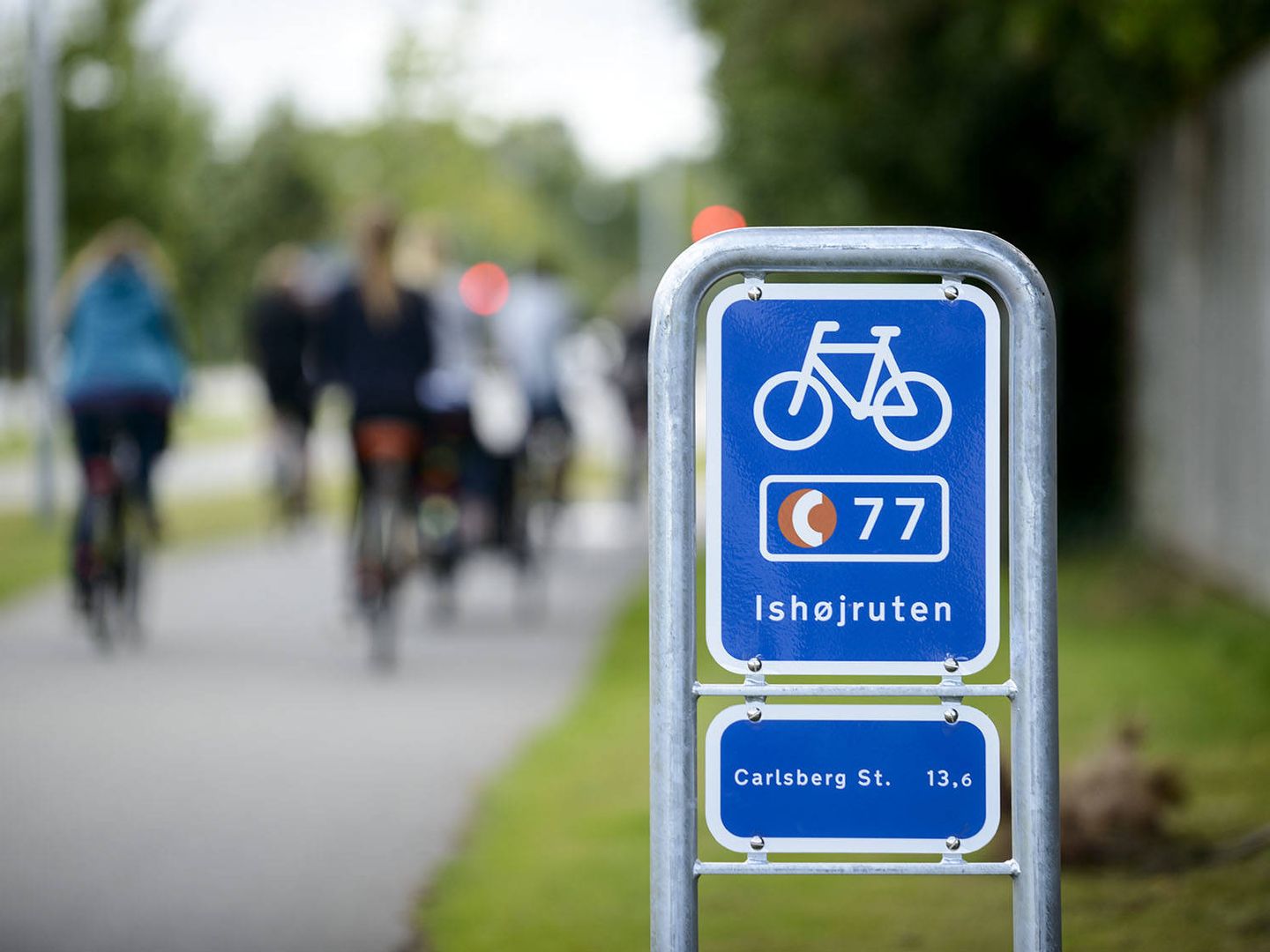 Detalle de las autopistas para bicis de Copenhague.